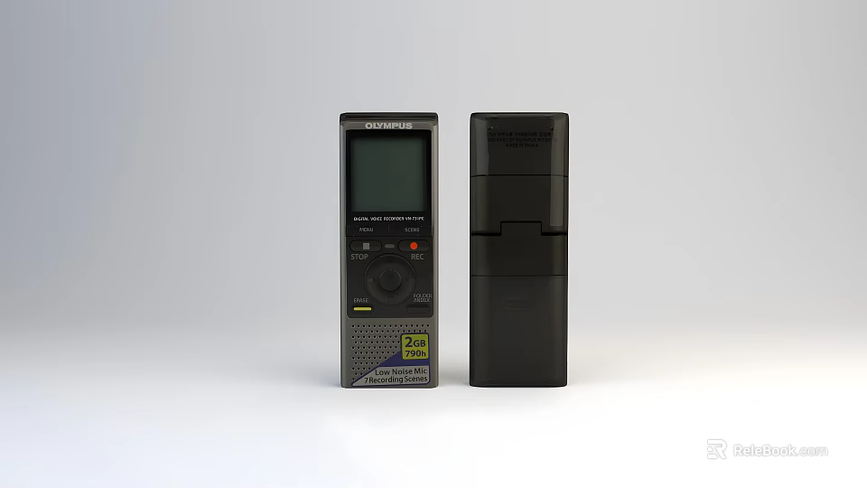 Olympus Digital Voice Recorder Featuring Screen Control Buttons And Black Portable Design 3d model