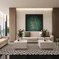 Stylish New Chinese Hotel Lobby With Elegant Reception Desk And Cozy Lounge Interior Design