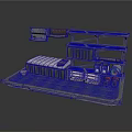 Rustic Industrial Storage Scene Setup With Shelves Drawers Crates Mattress Pallet Base And Cans