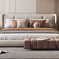Elegant Modern Bedroom Interior Design With Upholstered Headboard Nightstands Accent Chair And Area Rug