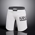 KANO Brasil White Sports Shorts with Black Waistband and Training Design