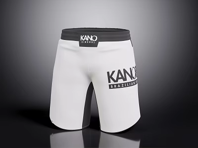 KANO Brasil White Sports Shorts with Black Waistband and Training Design 3d model