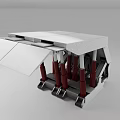 Industrial Equipment Featuring White Top Structure Red Support Columns And Metal Frame