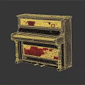 Vintage Musical Instruments And Art Supplies Collection With Watercolor Paints Brushes And Canvas Board