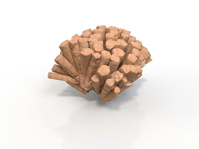 Natural Stacked Wooden Logs Firewood For Household Heating And Cooking Needs 3d model