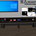 Meeting room table and chair display all-in-one table board 3d model
