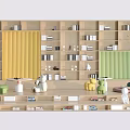 Modern Bookcase Bookshelf Decorative Rack Display Rack Decorative Cabinet Creative Exhibition Rack Storage Rack 3d model
