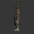 Ancient Chinese Terracotta Warrior Sculpture With Traditional Armor And Historical Military Figure Design