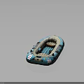 Blue Inflatable Boat With Durable Design Seats And Multiple Air Chambers For Recreational Water Activities