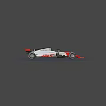 JANS F1 Racing Car In Red And White With Aerodynamic Body And Large Tires