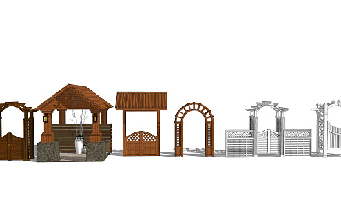 European-style gate courtyard gate 3d model