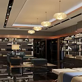 Elegant Modern Bedroom Furniture Showroom With Bed Sofa And Display Shelves