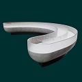 Modern Spiral Wine Cabinet With White And Gray Sleek Design And Display Shelves