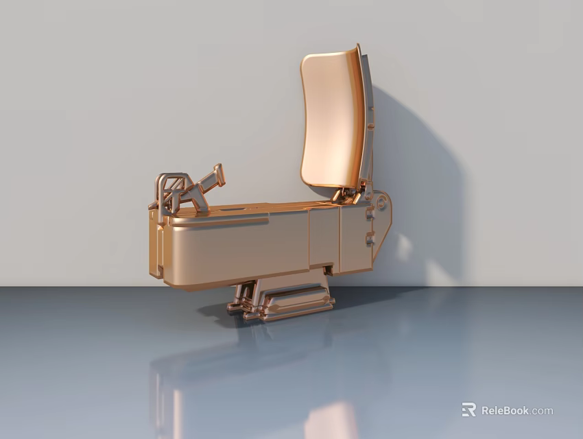 Golden Swing Door with Modern Metal Construction and Sleek Design for Interior Spaces 3d model 