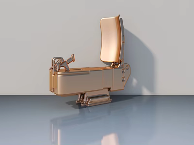 Golden Swing Door with Modern Metal Construction and Sleek Design for Interior Spaces 3d model