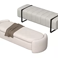 Bed end stool combination 3d model
