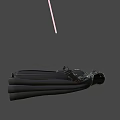 Iconic Darth Vader Game And Movie Character Wearing Black Armor With Red Lightsaber 3d model