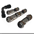 Industrial Metal Pipe Fittings With Silver Black Components And Threaded Connections