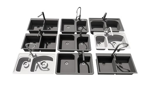 Modern dish washing basin sink 3d model