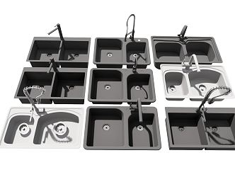 Modern dish washing basin sink 3d model