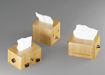 Nordic tissue box solid wood tissue box 3d model