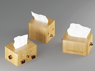 Nordic tissue box solid wood tissue box 3d model