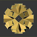 Yellow Geometric Cube 3D Structure Decorative Ornament Set For Modern Home Decor