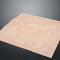 Pink Colored Landscape Model With Textured Mountain Terrain Surface