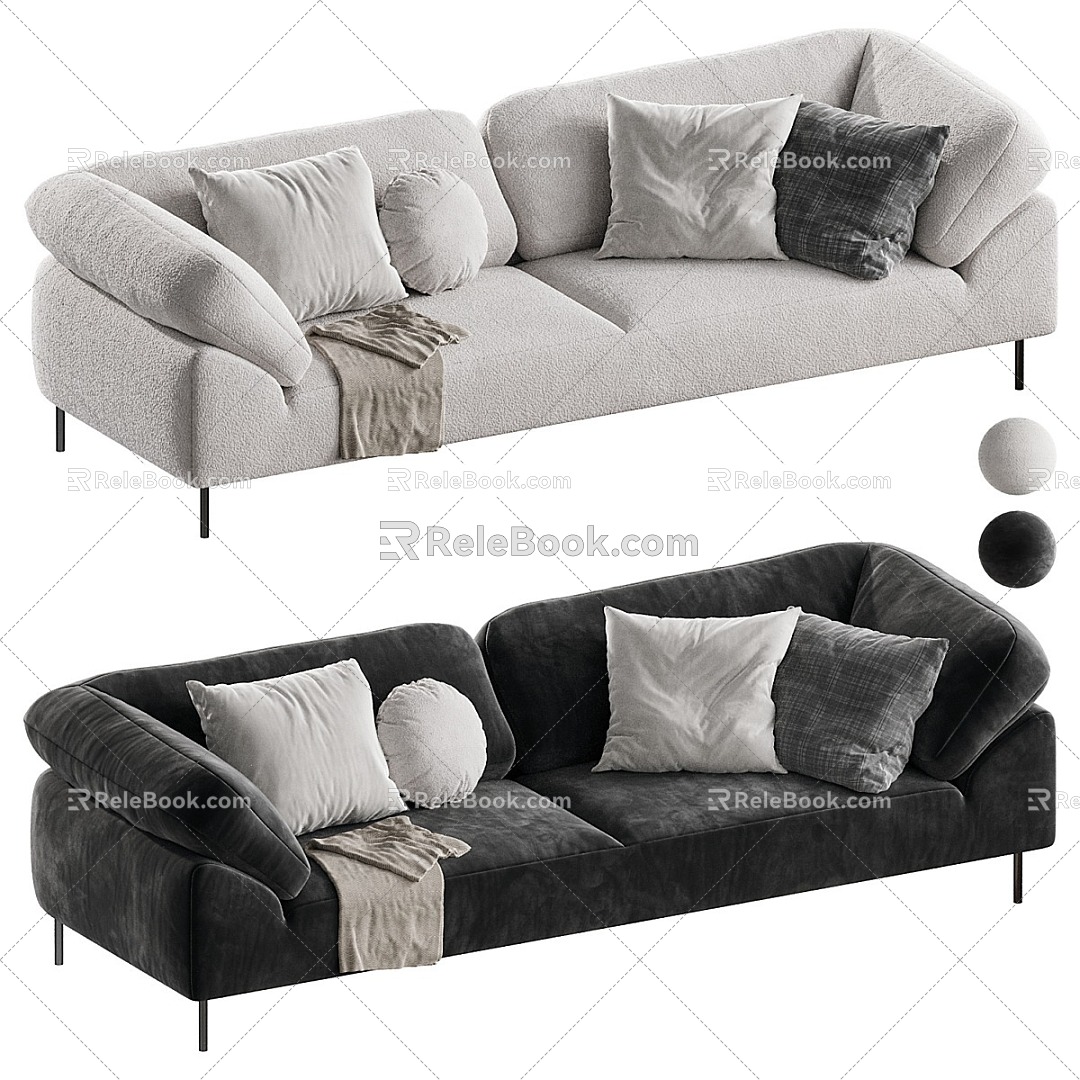 Modern double sofa sofa sofa 3d model