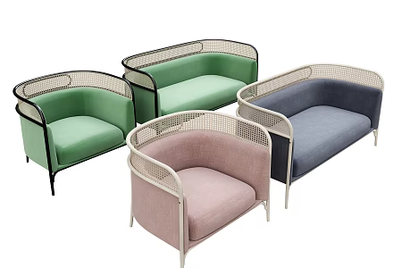 New Chinese Style Combination Sofa Outdoor Furniture Combination 3d model