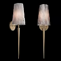 Modern Wall Sconces With Textured White Shades And Golden Metal Brackets For Elegant Indoor Lighting
