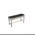 Elegant Modern Luxury Console Table With Marble Top And Brass Metal Legs