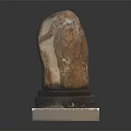 Natural Stone Sculpture With Wooden Base And Unique Artistic Texture Design