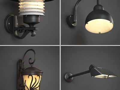 Stylish Wall Lamps With Modern And Vintage Designs For Home Interior 3d model