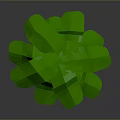 Creative Geometric Plant Design with Orange Layered Trunk and Green Leaves