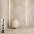 Minimalist Geometric Components With Cylindrical Structure Stacked Spheres And Beige Background