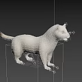 White Ferret Standing With Open Mouth On Dark Background 3d model