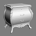 Classic Wooden Nightstand With Gold Accents Two Drawers And Carved Details