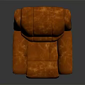 Orange Leather Single Sofa Modern Stylish Comfortable Living Room Furniture