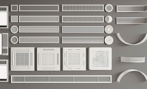 Modern air outlet air conditioning port 3d model