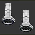 Stylish Silver Stainless Steel Wrist Watches With Blue And Green Dial Design
