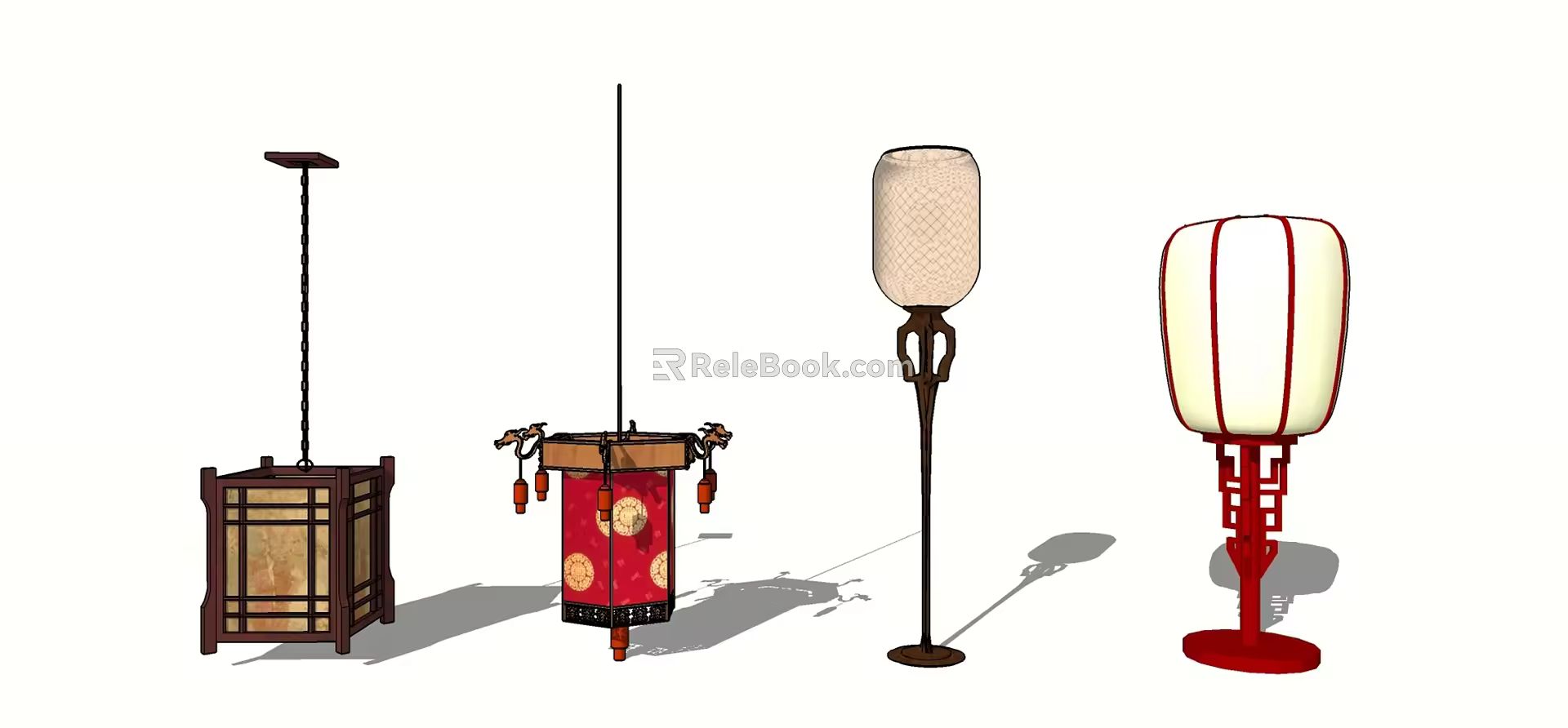 New Chinese-style lamps combined landscape lamp 3d model