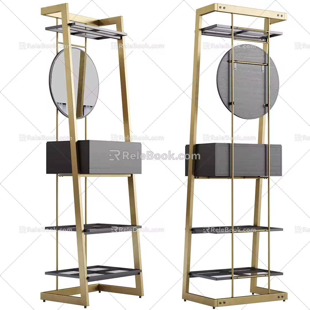 Dressing rack with mirror 3d model