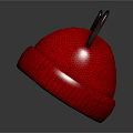 Cute Warm Knitted Red Hat With Brown Antler Decorations For Winter Wear
