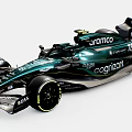 Green Formula 1 Racing Car with Aramco Cognizant BOSS Sponsorship Logos and Sleek Aerodynamic Design
