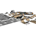Skate Park Landscape Design With Various Ramps Bowls And Terrain Structures