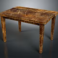 Rustic Wooden Furniture Table With Textured Surface And Four Sturdy Legs