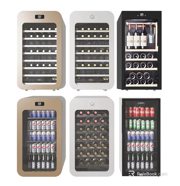 Multiple Style Refrigerators For Wine And Beverage Storage With Modern Designs 3d model 