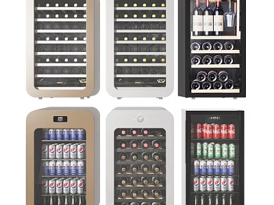 Multiple Style Refrigerators For Wine And Beverage Storage With Modern Designs 3d model