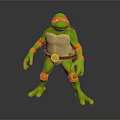 Game and Movie Character With Green Skin Orange Wrist Guards Brown Belt and Yellow Emblem